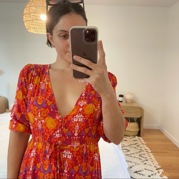 Boho Midi Floral Dress - Picture 2 of 4